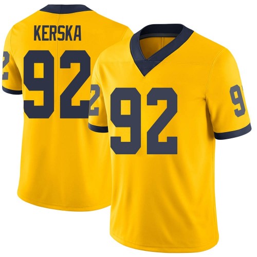 Karl Kerska Michigan Wolverines Men's NCAA #92 Maize Limited Brand Jordan College Stitched Football Jersey KQR6754SX